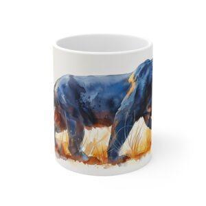 Panther Keramikbecher mit Aquarelldesign - stilvoll und kreativ