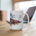 Dampflok Aquarell Tasse – Klassischer Eisenbahn Becher für Zugliebhaber und Historiker