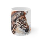 Aquarell Zebra Keramikbecher - farbenfrohes Design für jeden Anlass