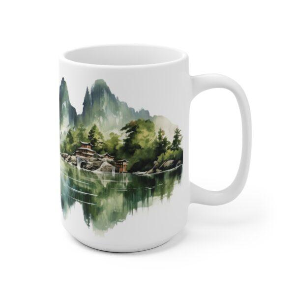 "Ästhetische Kaffeetasse mit Aquarell Landschaft – Ideal als Geschenk aus Vietnam"