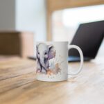 Weiße Keramiktasse mit Elefantenkindern im Aquarellstil – Perfektes Geschenk für Tierliebhaber und Kinder