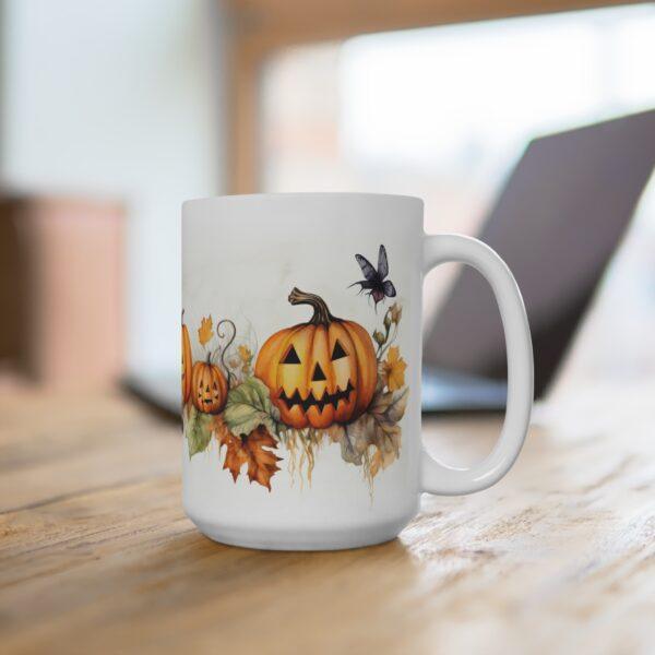 Halloween-Keramiktasse mit Herbst-Aquarellmotiv - Perfekte Geschenkidee zur Saison