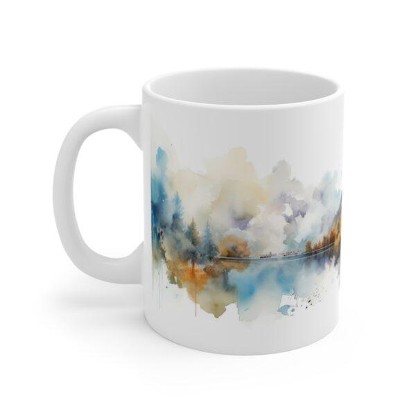 Aquarell Tasse Neuschwanstein Motiv – Perfektes Geschenk für Reisefreunde und Entdecker in Bayern