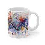 "Personalisierte Kaffeetasse mit Aquarell Musiknoten – Ideales Geschenk für Musikliebhaber"