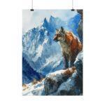 Aquarell Poster "Riesen Fuchs in Bergen" – Mystische Naturkunst für jeden Raum