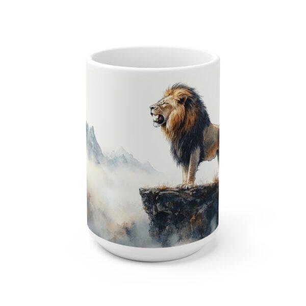 Aquarell Tasse mit Löwen-Motiv - Kaffeetasse für Tierliebhaber im Wildtier-Design