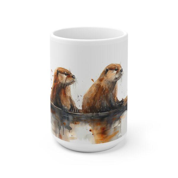 Otter Aquarell Keramik Becher - Spülmaschinenfest & Mikrowellengeeignet