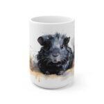 Schwarzes Meerschweinchen Aquarell Tasse – Niedliches Haustier Design für Tierliebhaber