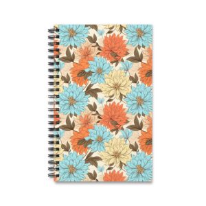 Buntes Aquarell Blumenmuster Notizbuch - Blanko, Liniert, Punktraster und Planer