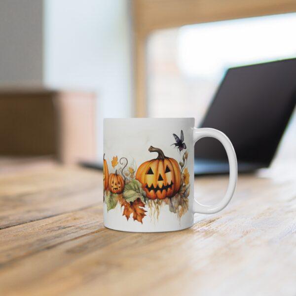 Halloween-Keramiktasse mit Herbst-Aquarellmotiv - Perfekte Geschenkidee zur Saison