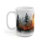 Aquarell Halloween Tasse mit gruseligem Kürbismotiv