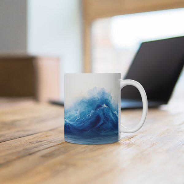 Ozean-Motiv Aquarell Tasse - Ideal für Meerliebhaber und Kaffeegenuss