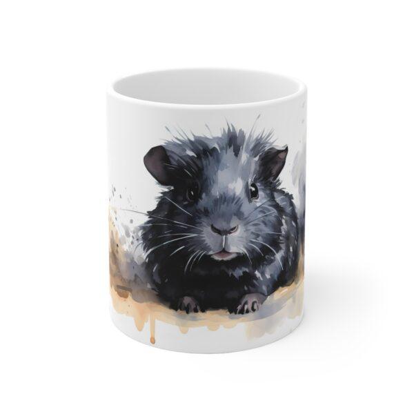 Schwarzes Meerschweinchen Aquarell Tasse – Niedliches Haustier Design für Tierliebhaber