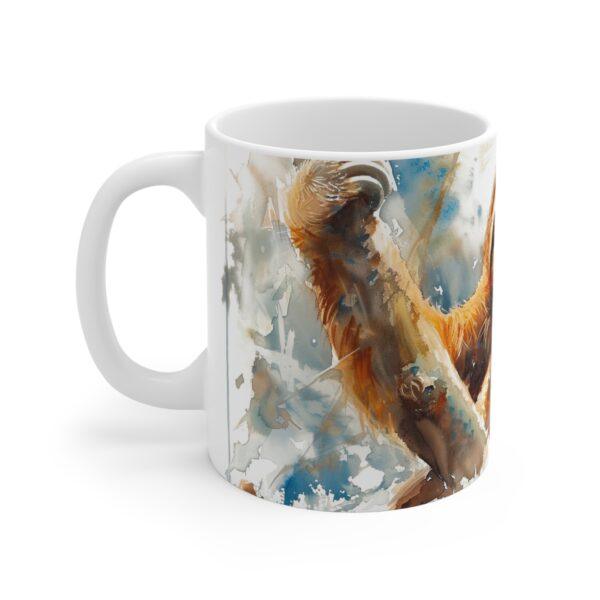 Faultier Keramiktasse mit Aquarelldesign - Spülmaschinen- und Mikrowellengeeignet