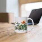 Aquarell Pflanzen Kaffeetasse – Florale Motivtasse als kreative Geschenkidee