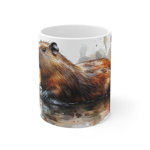 Aquarell Capybara Tasse - Kaffeetasse für Tier- und Naturfreunde mit süßem Nagetier-Design