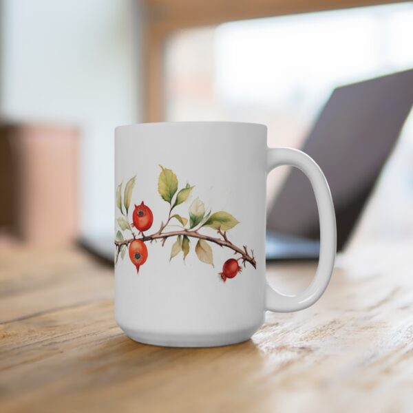 Hagebutten Tasse – Aquarell Becher für Tee- und Kaffeeliebhaber – Naturinspirierte Keramiktasse