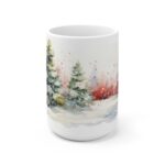 Weihnachtstasse mit Aquarell-Motiv - Festliche Keramikbecher für besondere Geschenke und saisonale Freude