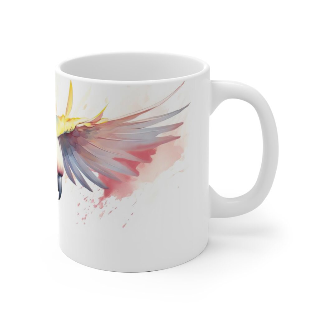 Kreative Kaffee Tasse mit Aquarell Kakadu &ndash; Ideales Geschenk f&uuml;r Vogelliebhaber