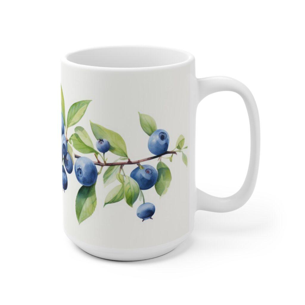 Aquarell-Design Beere Tasse &ndash; Kaffeetasse mit Heidelbeeren Motiv