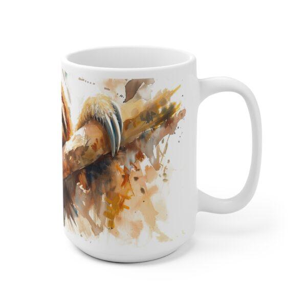 Faultier Keramiktasse mit Aquarelldesign - Spülmaschinen- und Mikrowellengeeignet