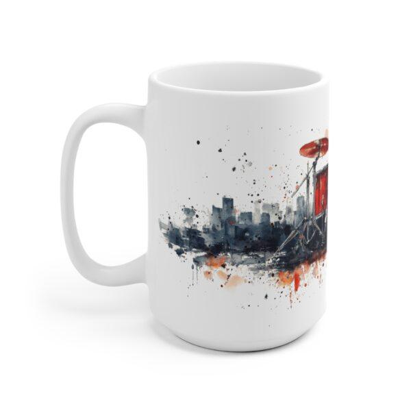 Keramiktasse mit Drumset Aquarell Design - Ideal für Musikliebhaber