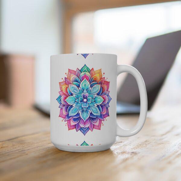 "Geschenktasse mit Aquarell Mandala Design - Kunstvoll bedruckte Kaffeetasse für besondere Anlässe"