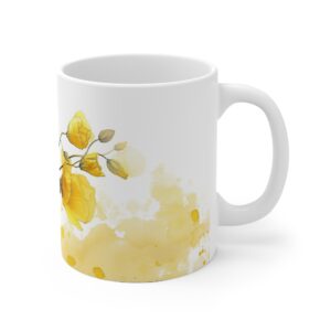 Aquarell Canola Blume Keramiktasse - Perfekte Geschenkidee für Blumenliebhaber