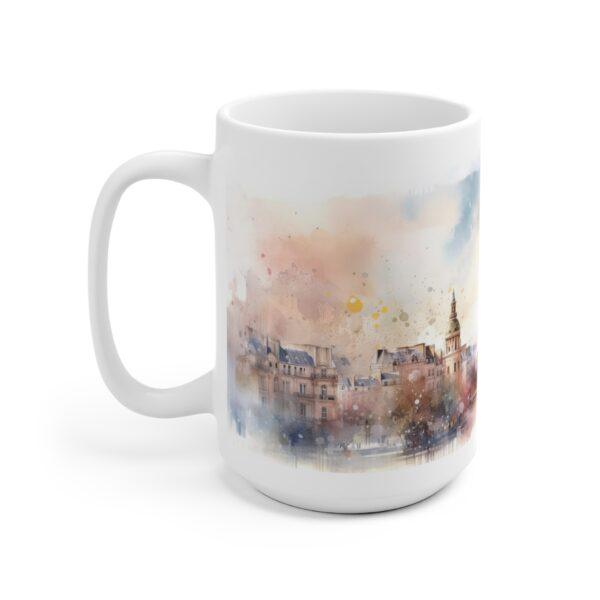 Aquarell Skyline Paris Tasse – Stilvolle Kaffeetasse als Geschenk