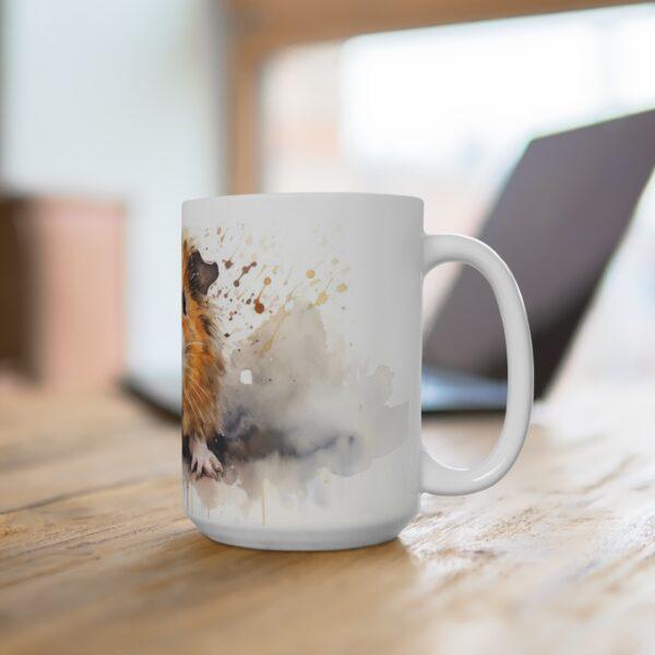 Weiße Meerschweinchen Aquarell Tasse | Ideales Geschenk für Tierliebhaber und Haustierfreunde