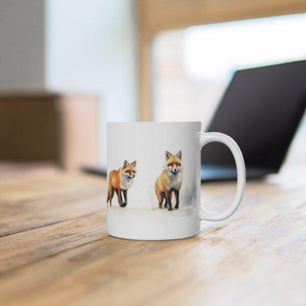 Winterfüchse Aquarell Tasse - Charmanter Fuchs Becher für Tierliebhaber und Winterfreunde