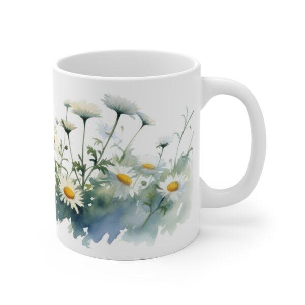 Gänseblümchen Aquarell Tasse – Stilvolle Keramiktasse für Natur- und Blumenliebhaber