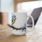 Blaumeise Aquarell Tasse - Stylischer Vogel Design Becher für Vogelbeobachter und Naturfreunde