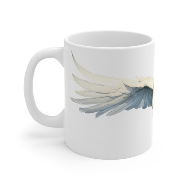 Weiße Aquarell Kakadu Tasse – Kreatives Geschenk für Vogelfans