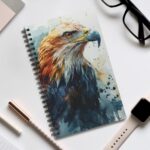 Aquarell Adler Portrait Notizbuch - Ringbindung in verschiedenen Ausführungen: Blanko, Liniert, Punktraster, Planer