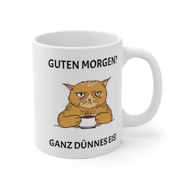 "Grumpy Cat Kaffeetasse 'Guten Morgen? Dünnes Eis!' – Lustiges Geschenk für Katzenliebhaber"