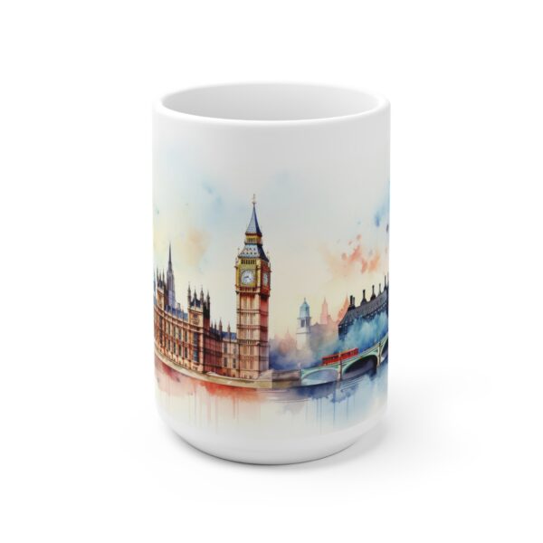 Weiße Tasse mit Watercolor Big Ben Motiv – Perfektes Geschenk für Reisefreunde und Weltenbummler