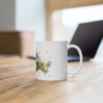 Weiße Keramik Tasse mit Bartagam im Aquarell Stil - Ideales Geschenk für Reptilienfans