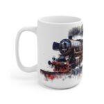 Dampflok Aquarell Tasse – Klassischer Eisenbahn Becher für Zugliebhaber und Historiker