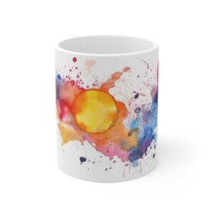 Abstrakte Wasserfarben Tasse – Künstlerischer Aquarell Becher für Kunstliebhaber und Kreative