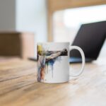 Jesus am Kreuz Tasse - Spirituelle Aquarell Keramiktasse für Christliche Andacht und Inspiration