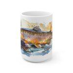 Forelle Aquarell Tasse – Becher mit lebendigem Fischmotiv für Angler und Naturfreunde