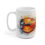 Aquarell Tasse mit Violinen-Motiv - Kaffeetasse für Musikliebhaber