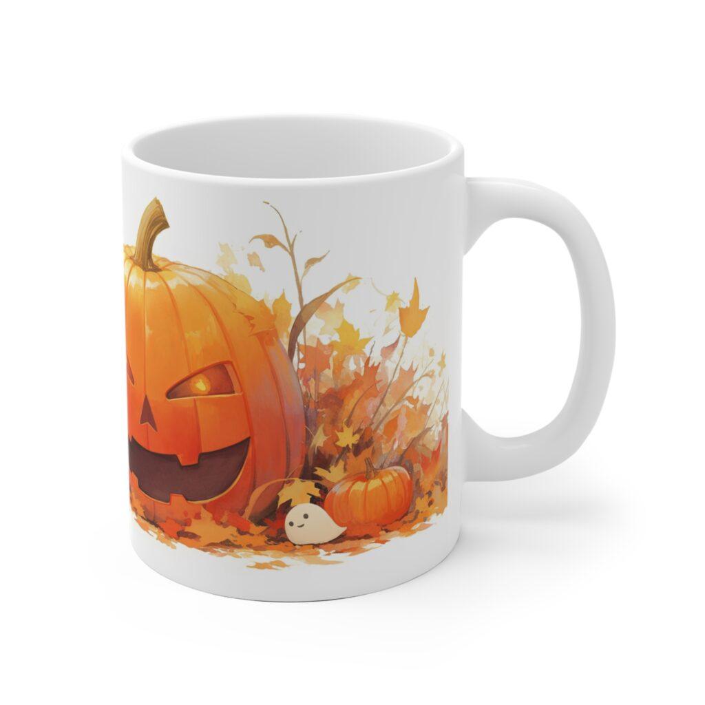 Fr&ouml;hliche Halloween Tasse mit Grinsendem K&uuml;rbis &ndash; Perfekt f&uuml;r K&uuml;rbis-Fans!