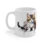 Niedliche Kätzchen Tasse - Aquarell Becher für Katzenliebhaber