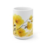 Aquarell Canola Blume Keramiktasse - Perfekte Geschenkidee für Blumenliebhaber