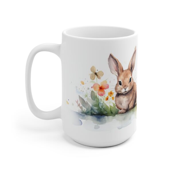 Weiße Aquarell Kaninchen Tasse – Kreatives Geschenk für Tierliebhaber