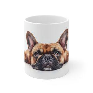 Keramiktasse mit Bulldogge im Aquarell-Design – Hochwertiger Druck und langlebige Qualität