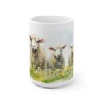 Aquarell Schafe Keramik Tasse - Ländliches Design für Tierliebhaber - Perfektes Geschenk