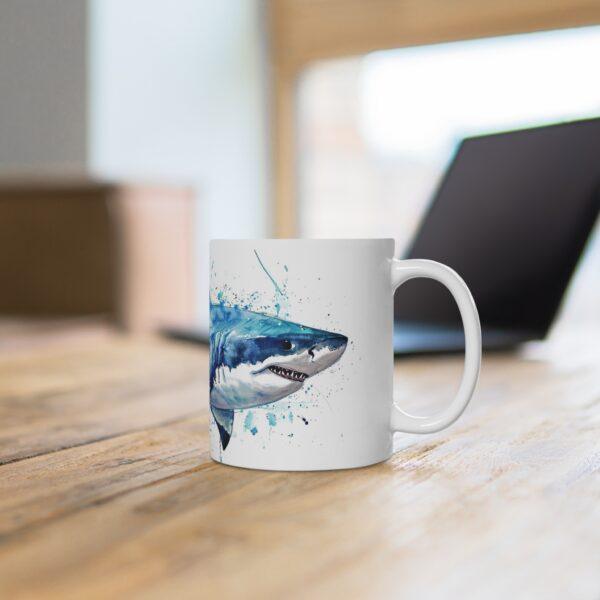 Hai Aquarell Tasse - Becher mit fesselndem Meeresraubtier Design für Meeresbiologen und Naturfreunde